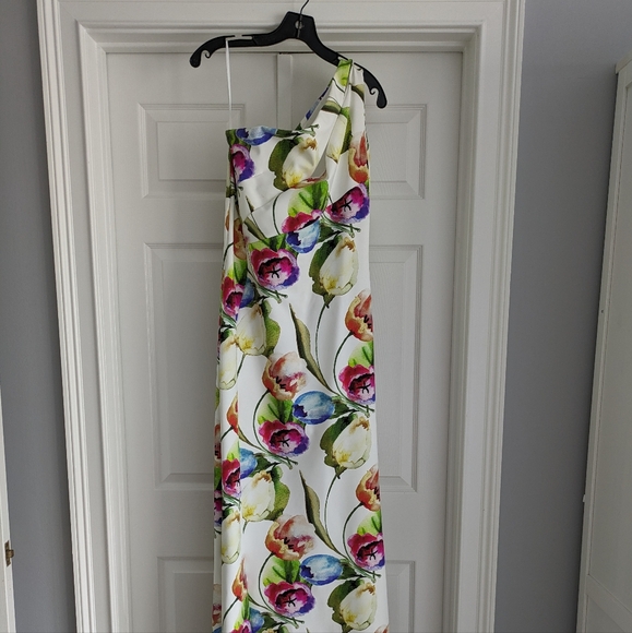 Chiara Boni La Petite Robe Floral One Shoulder Maxi Gown Tulipano - Picture 4 of 5